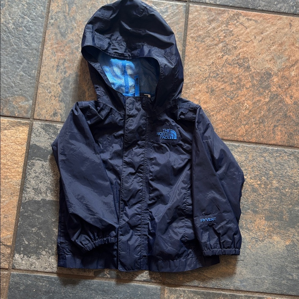 The North Face Dark Blue Hooded Rain Jacket
